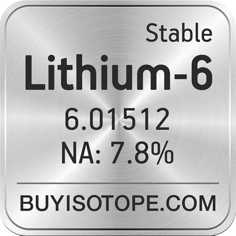 Lithium-6, Lithium-6 Isotope, Enriched Lithium-6, Lithium-6 Metal