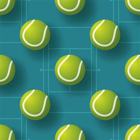 tennis ball seamless pettern vector illustration. realistic tennis ball ...