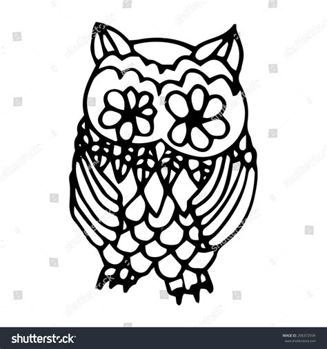 Funny Owl Illustration Original Drawing Vectorized Stock Vector ...