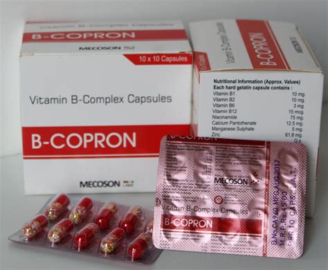 Vitamin B-Complex capsule, 10 X 10, Mecoson at Rs 45/stripe in Surat | ID: 20760635230