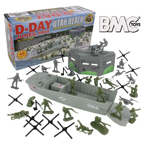 BMC WW2 D-Day Plastic Army Men - Utah Beach 40pc Soldier Figures Playset | eBay