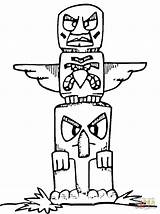 Tiki Totem Pole Coloring Pages Sketch Coloring Page sketch template