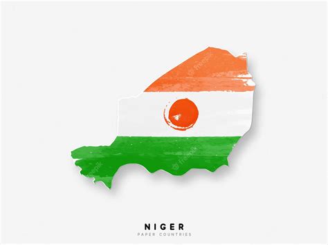 Premium Vector | Niger detailed map with flag of country. painted in ...