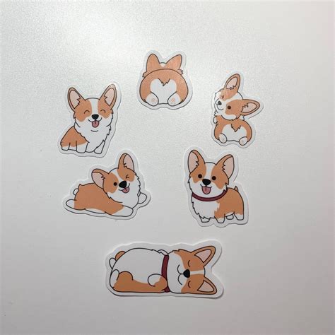 Corgi Sticker Pack Puppy Sticker Pack Glossy Sticker | Etsy