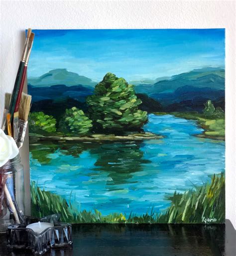 Lake Oil Painting Lake Landscape Oil Painting Mountain Lake - Etsy UK