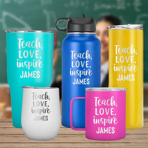 Teach, Love, Inspire A Heartfelt Gift for Teacher, Appreciation Day, Teacher Travel Mug ...
