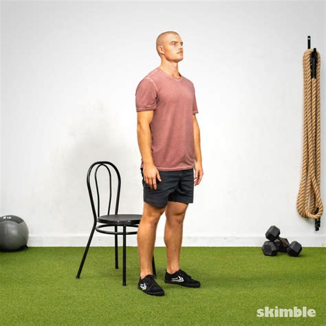 Chair Squats - Exercise How-to - Workout Trainer by Skimble