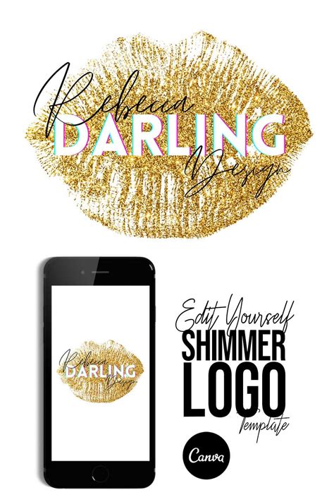 Glitter LOGO Template CANVA TEMPLATE Easy to Edit | Etsy in 2020 | Logo templates, Templates ...