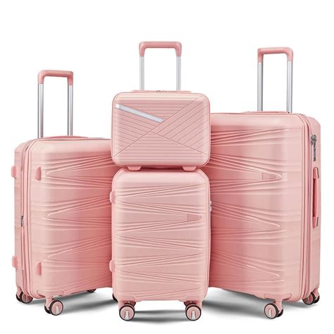 Luggage 4 Piece Sets with Spinner Wheels Travel Set for Men Women (14 ...