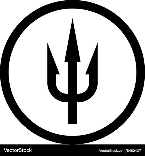 Simple trident sign black symbol in a circle Vector Image
