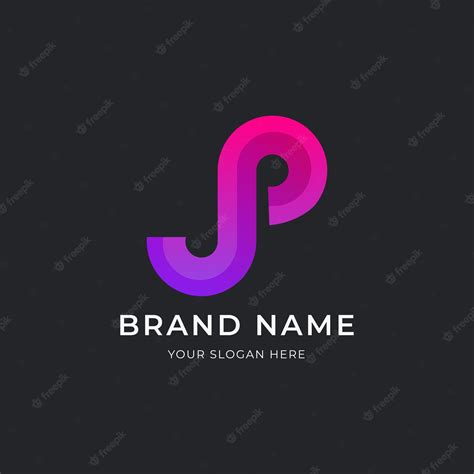 Premium Vector | Jp modern monogram letter logo template with colorful ribbon 3d concept