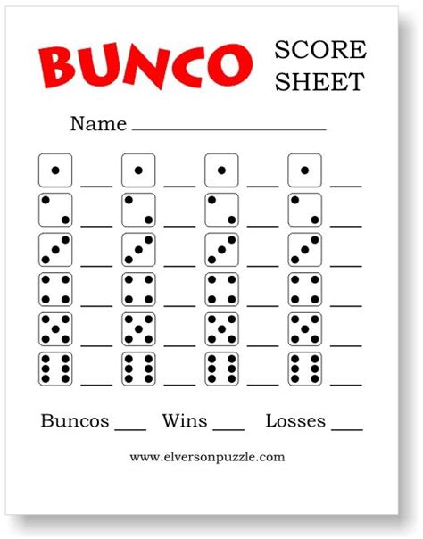 Bunco Score Sheet | Bunco score sheets, Bunco game, Bunco score cards