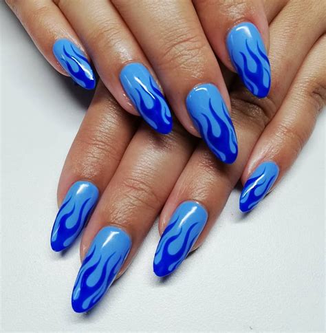 BhamBNails on Instagram: “Classic flames 💙 love this colour combo using @the_gelbottle_inc ...