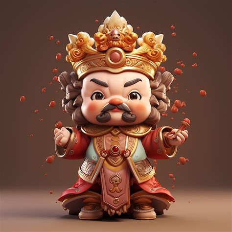 Premium Photo | 3D rendered a Cute Chinese God of wealth