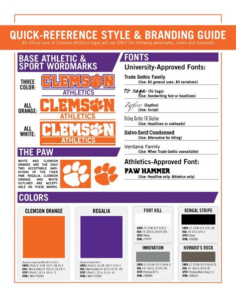 Clemson Athletics Style Guide – Clemson Tigers Official Athletics Site