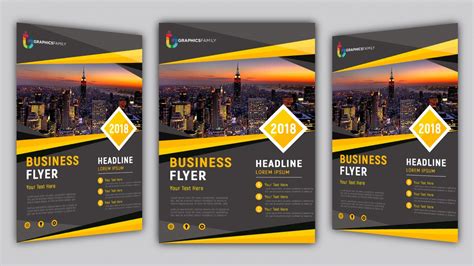 Corporate Flyer Design with Dark and Yellow Psd – GraphicsFamily