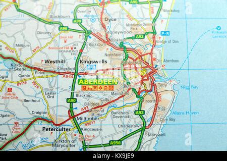 Road Map of Aberdeen, Scotland Stock Photo: 126292581 - Alamy