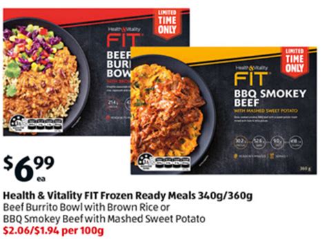 Health & Vitality FIT Frozen Ready Meals 340g/360g offer at ALDI