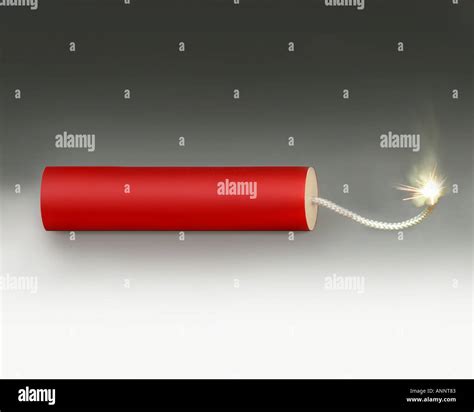 Stick of dynamite with lit fuse Stock Photo: 5084290 - Alamy