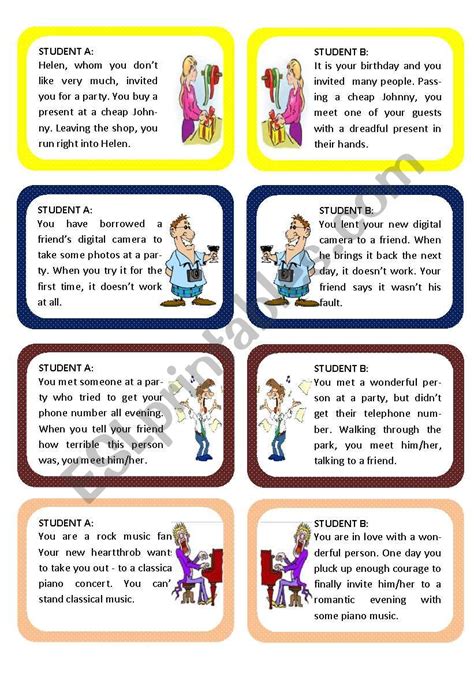 Role plays for intermediate students - Funny Situations Set 2 | Speaking activities, Student ...