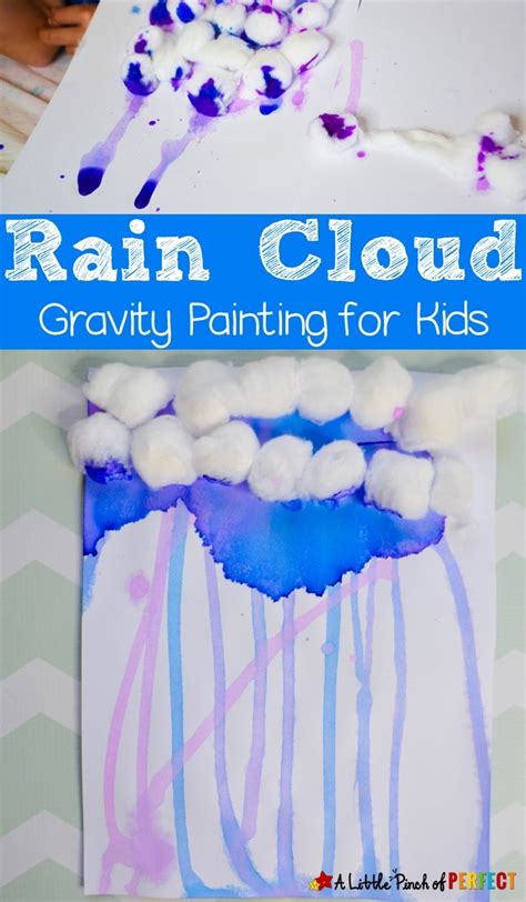 Rain Cloud Gravity Painting for Kids - A Little Pinch of Perfect