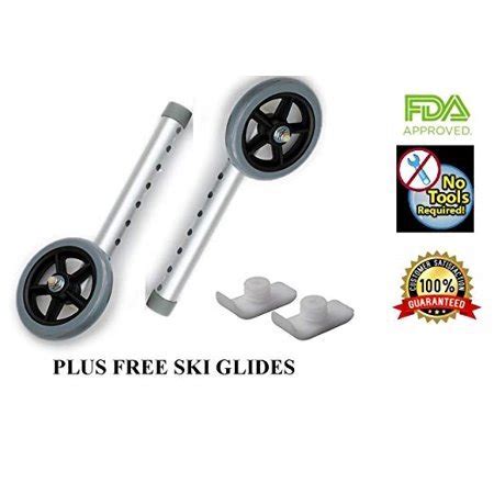 Walker 5 Inch Wheels and Walker Glides by Healthline, Universal ...