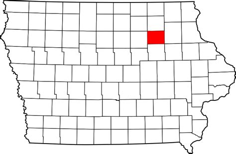 Image: Map of Iowa highlighting Bremer County