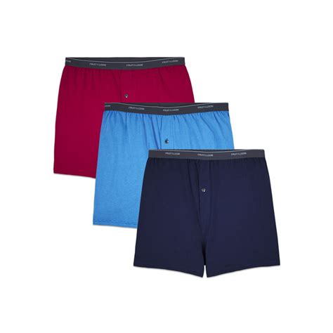 Fruit of the Loom - Fruit of the Loom Big Men's Cotton Knit Boxers, 3 Pack - Walmart.com ...