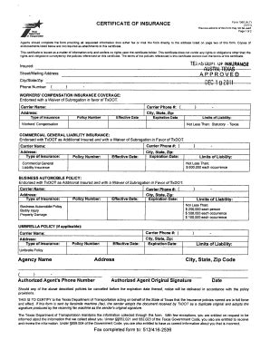 Texas Department Of Transportation Certificate Form - Fill Online ...