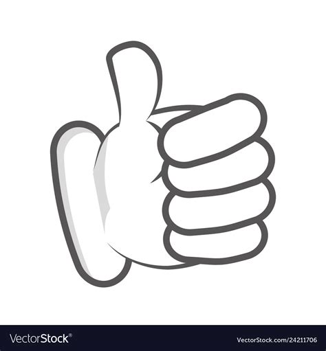 Cartoon hand finger thumb up Royalty Free Vector Image