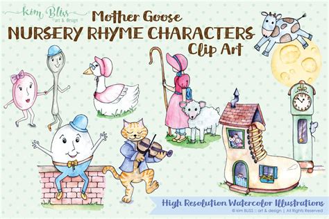 Watercolor Mother Goose Characters | Photoshop Graphics ~ Creative Market