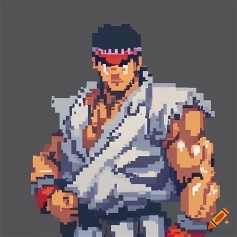 Ryu from street fighter vi, pixel art style, concept art