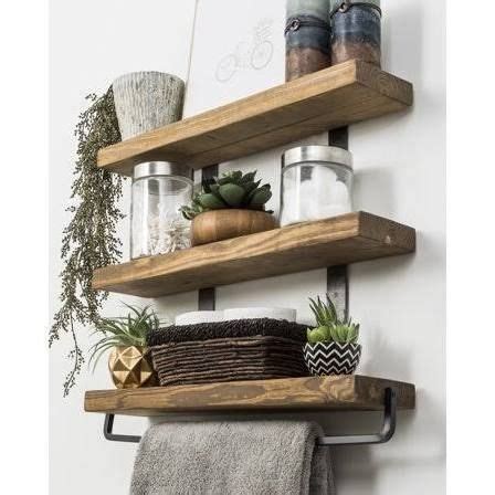 industrial bathroom towel rack | Small bathroom decor, Floating shelves ...