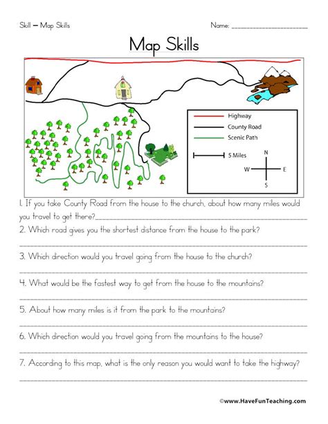 Free map scale worksheet, Download Free map scale worksheet png images, Free Worksheets on ...