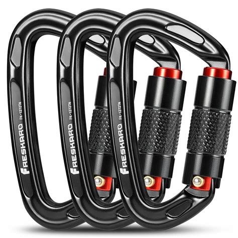 Buy FresKaro UIAA Certified 25KN Auto Locking Climbing Carabiner Clips, Twist Lock, and Heavy ...