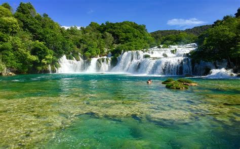 Plitvice Lakes Stepped Waterfalls On The River Krka National Park Croatia Desktop Hd Wallpapers ...