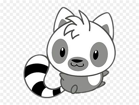 Freetoedit Cute Kawaii Racoon Grey White Black - Ring Tailed Lemur ...