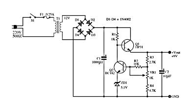 6 - 12 Volt | Adjustable Power Supply Circuit - Electronic Circuit