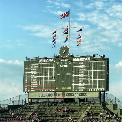 Chicago Sports Chicago Cubs Scoreboard SQ Format Photograph by Thomas ...