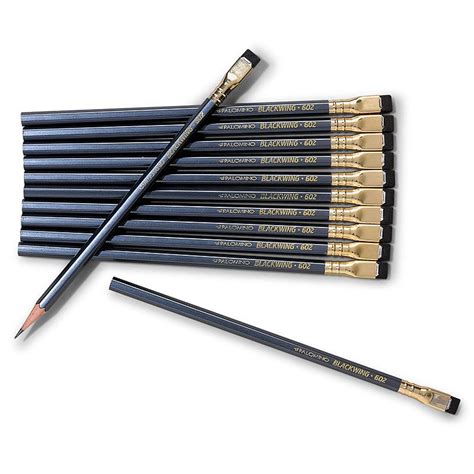 Palomino Blackwing 602 Firm Pencils, Pearl Gray Casing with Black Erasers (Set of 12) - Levenger ...