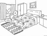 Modern Bedroom Coloring Page For Kids Turkau  Nation sketch template