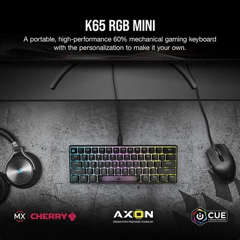 CORSAIR K65 RGB MINI 60% Cherry MX Speed Switches Mechanical Gaming ...