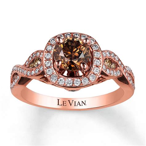 Le Vian Engagement Ring 1-1/3 cttw Diamonds 14K Strawberry Gold - 9402 ...