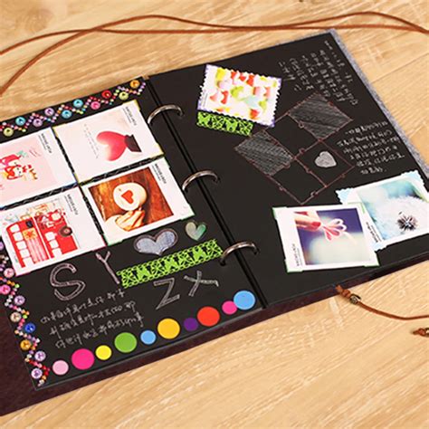 Korea Style Pasted Album Coffee Black Cover DIY Handmade Family Memory Record Photo Albums ...