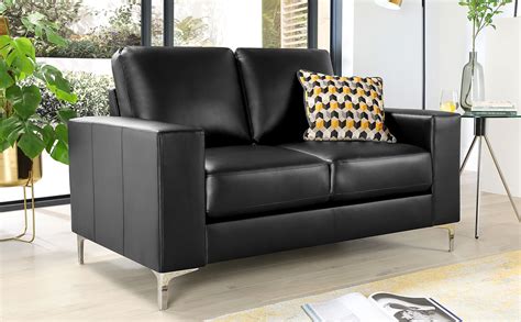 Baltimore Black Leather 2 Seater Sofa | Furniture Choice