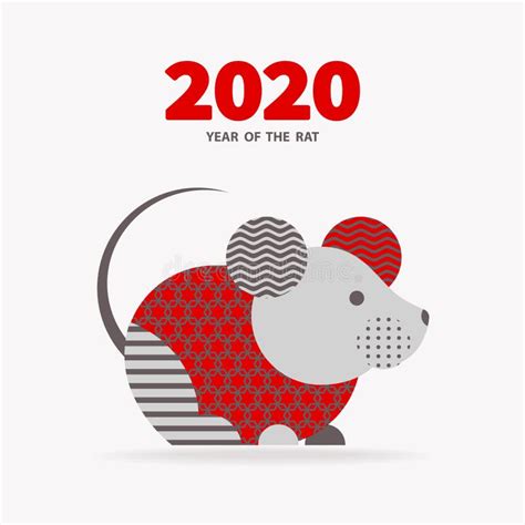 2020 Year of the RAT stock vector. Illustration of card - 154353029