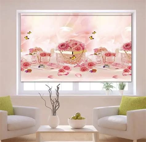 FREE SHIPPING! THERMAL WINDOW LOVELY FLOWER PATTERNED ROLLER BLIND ...