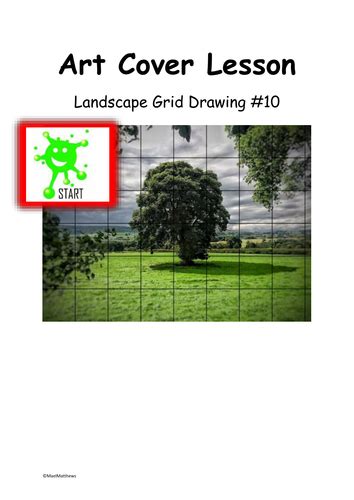 Art Cover Lesson Grid Drawing. Landscapes 10 | Teaching Resources