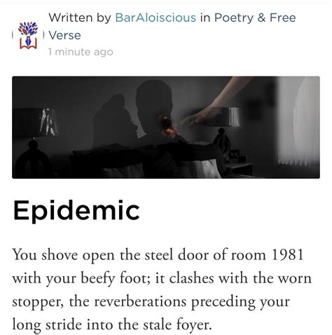 Epidemic | Verse, Free verse, Poetry