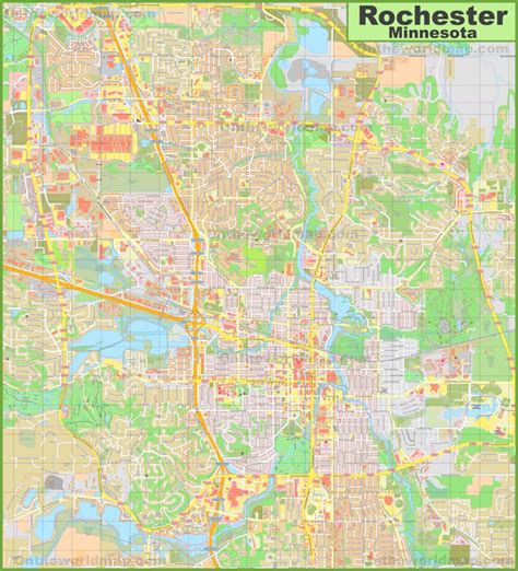 Large detailed map of Rochester (Minnesota) - Ontheworldmap.com